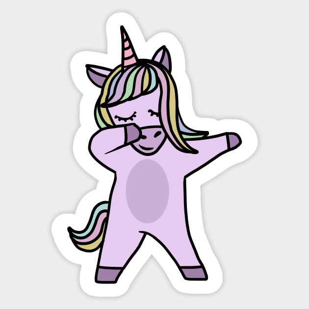 Cute Unicorn Dab Dance Dabbing Sticker by logiamerch